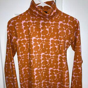 Nooworks knit top with Potato Eyes in Burnt Orange & Pink Size XS